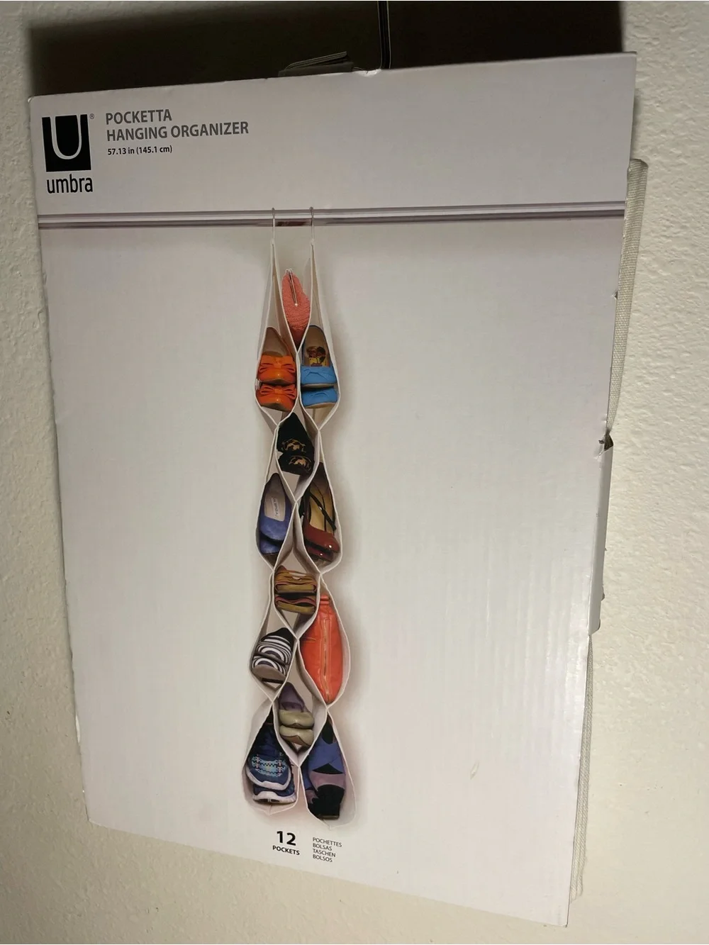 Umbra Pocketta Hanging Organizer - White with Multicolor Pockets